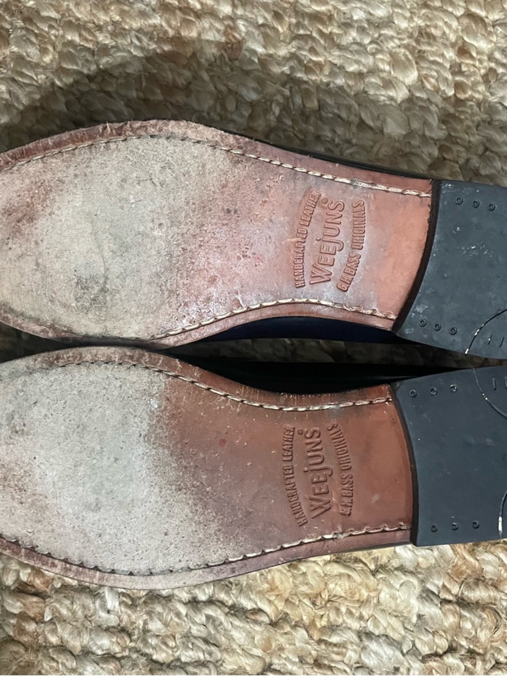 G.H. Bass & Co. Navy Leather Penny Loafers - Picture 2 of 4